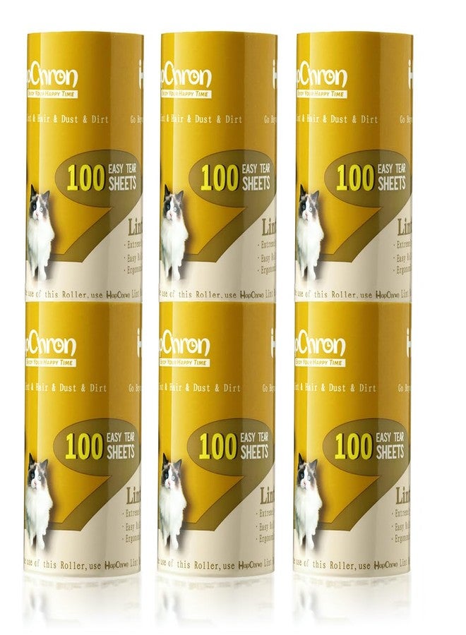 HapChron Extra Sticky Lint Roller Refills Only, Total 600 Easy Tear Sheets, Fits Most 3.9"-4" Standard Size Lint Roller with Inner Diameter at 1.5", Works Great On Pet Hair - Image 1