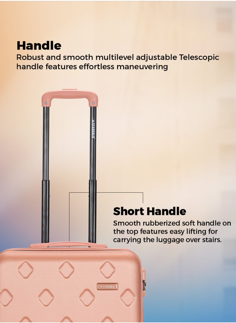 Stargold Single Hardside Spinner 4 Wheels Cabin Trolley Luggage With Number Lock 16 Inches Rose Pink  - Image 2