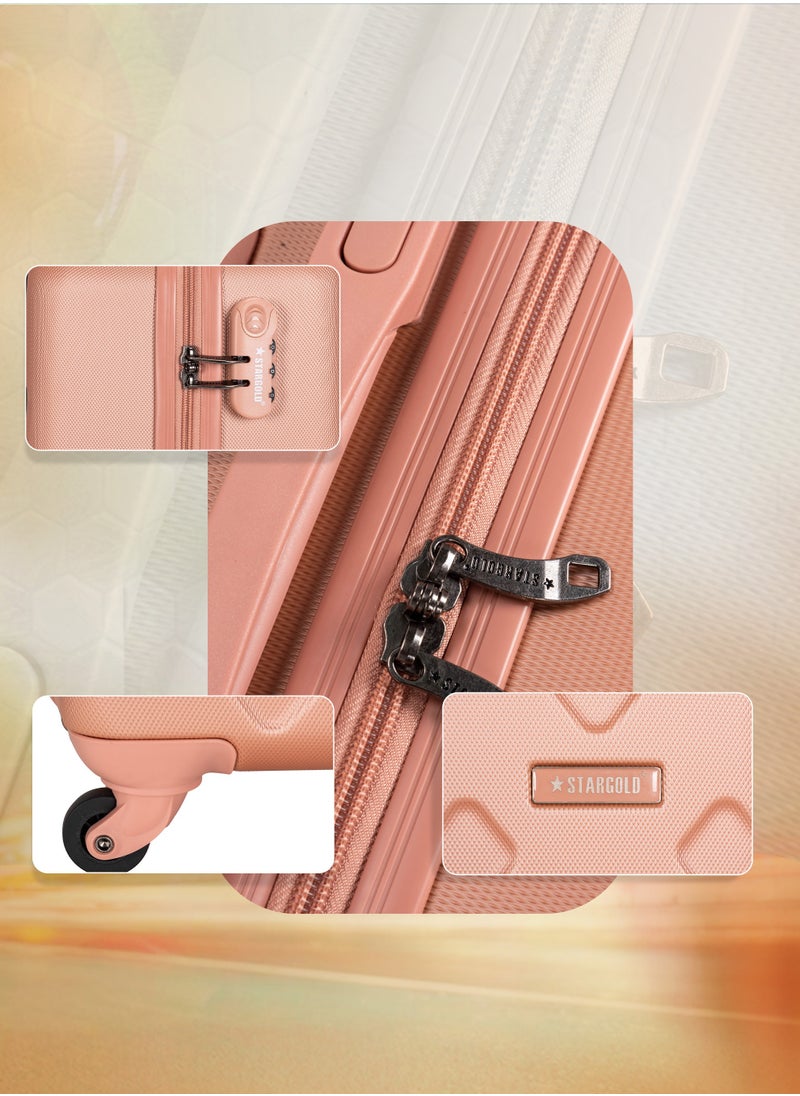 Stargold Single Hardside Spinner 4 Wheels Cabin Trolley Luggage With Number Lock 16 Inches Rose Pink  - Image 3
