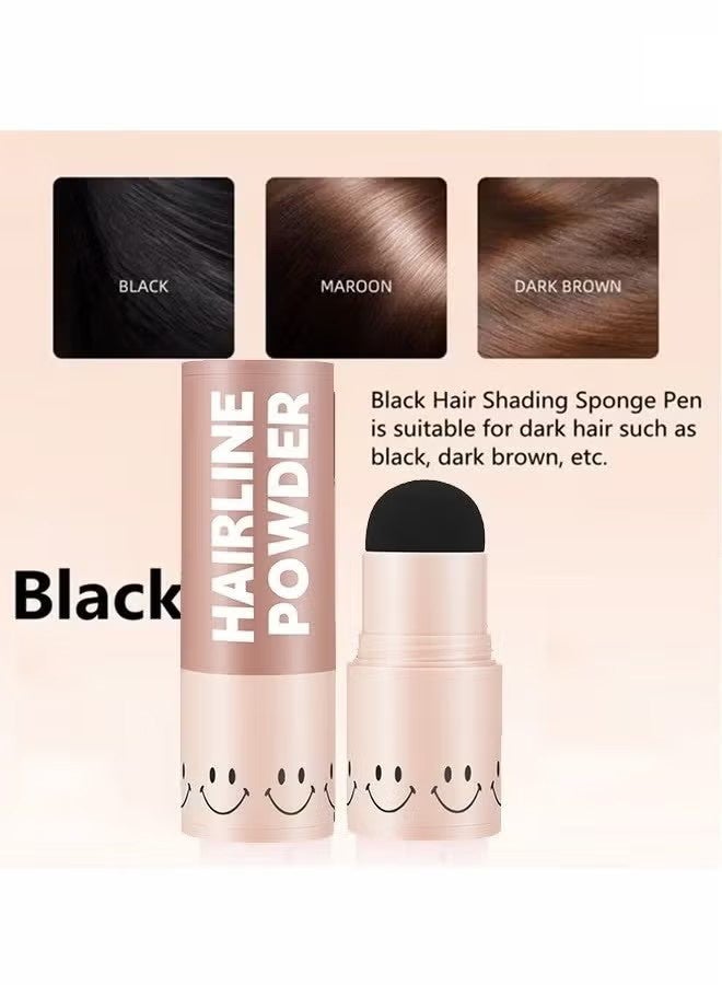 TIANWEI Mushroom Head Natural Modifying Hairline Powder-Natural Black Shade Hairline Powder,Shadow Sponge Pen Waterproof Hair Root Concealer For Thinning Hair Root Touch-Up - Image 2
