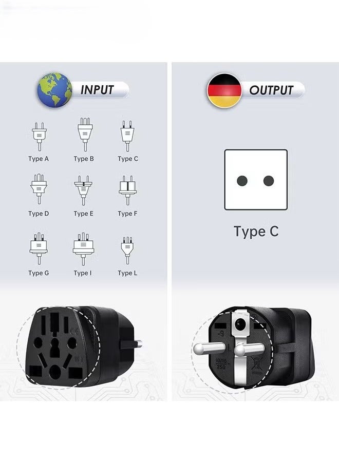 3-Pack Universal Travel Adapter Plug Converter,Multifunction International Mini 3-Pinu00262-Pin Power Wall Plug Adapter,Converts JP/AU/CN to UK/US/EU,Safeu0026Versatile Wall Charger for phones,Laptopsu0026More - Image 2