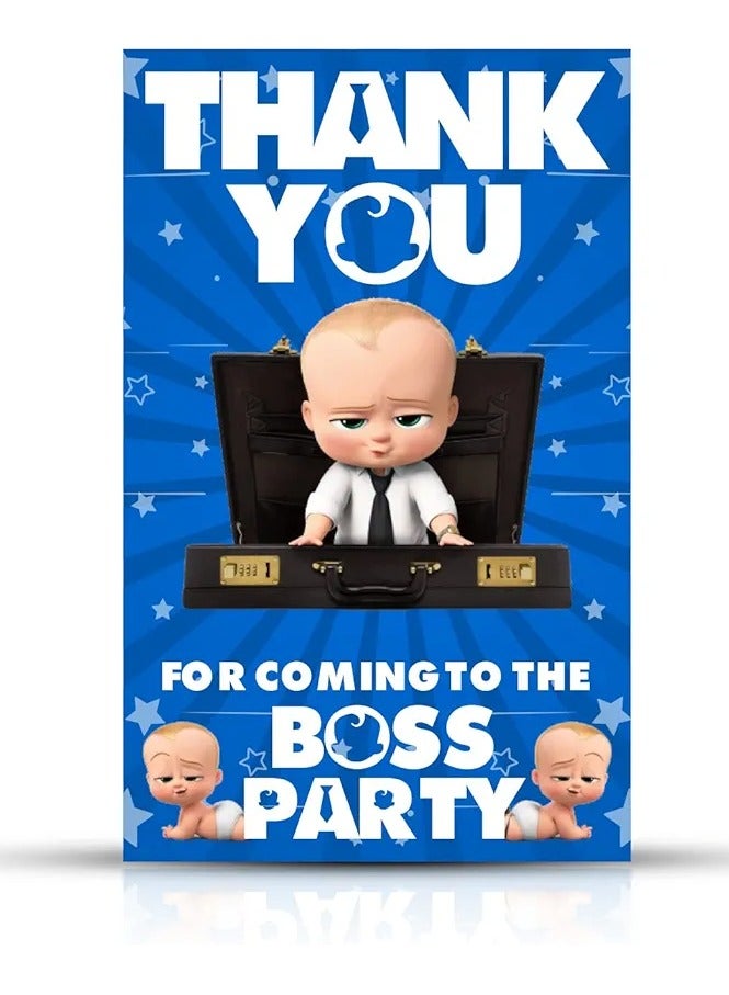 بطاقات هدايا  Boss Baby Thank You for Coming لأعياد الميلاد، بطاقات هدايا كروت ورقية Boss Baby Thank You لأعياد الميلاد، حفلات الزفاف، حفلات استقبال المولود، التخرج، هدايا عيد الشكر (عبوة من 20 قطعة) - Image 1