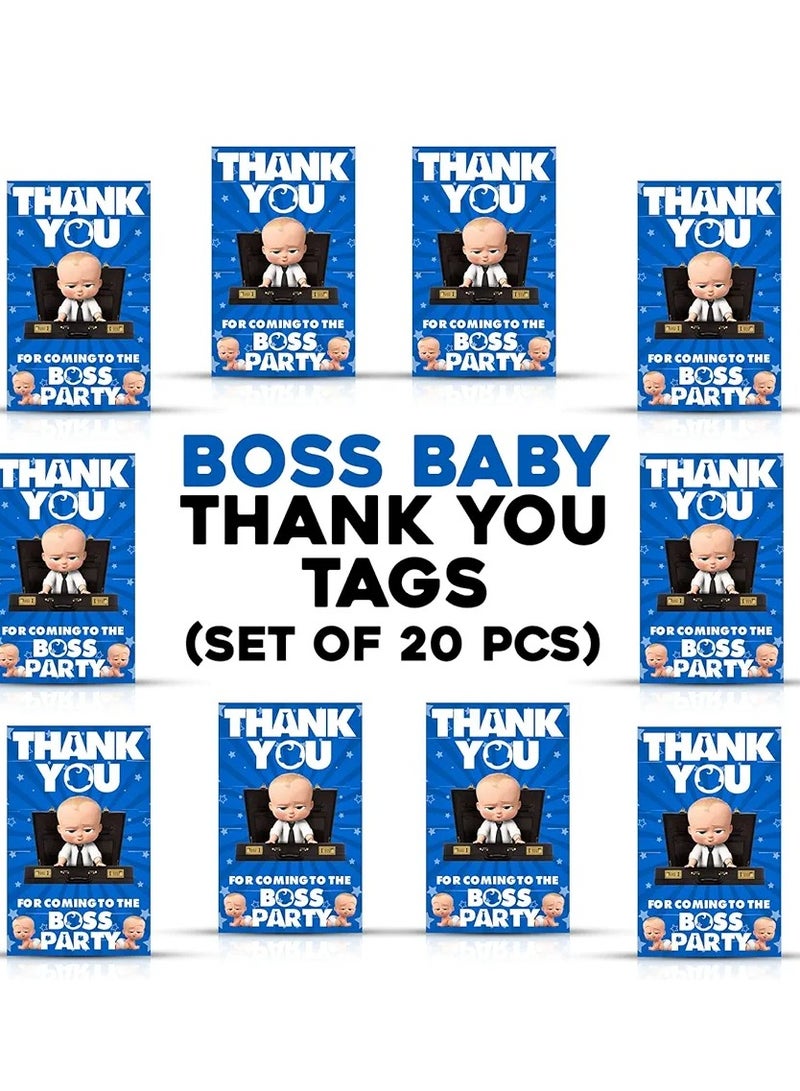 بطاقات هدايا  Boss Baby Thank You for Coming لأعياد الميلاد، بطاقات هدايا كروت ورقية Boss Baby Thank You لأعياد الميلاد، حفلات الزفاف، حفلات استقبال المولود، التخرج، هدايا عيد الشكر (عبوة من 20 قطعة) - Image 3