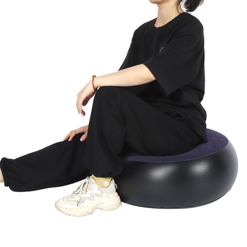 Portable Outdoor Camping Chair Inflatable Flocking Stool Footrest for Home Office Travel - Image 4