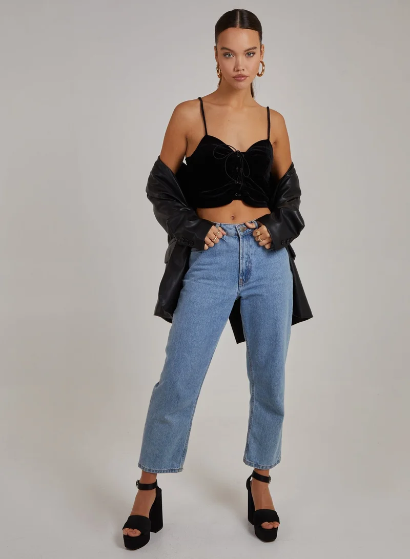 Pink Vanilla  Lace Up Corset Crop Top for Women | Best Price UAE