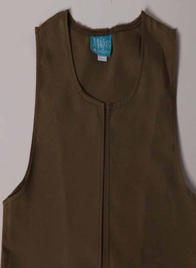 Making Believe Boys Long Colonial Costume Vest (X-Large 12-14, Olive/Khaki) - Image 3
