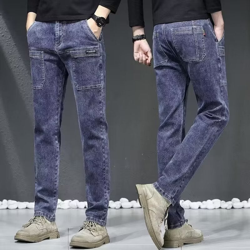 Unisex Classic Denim Jeans Loose Fit Daily Outdoor Wear - Image 2
