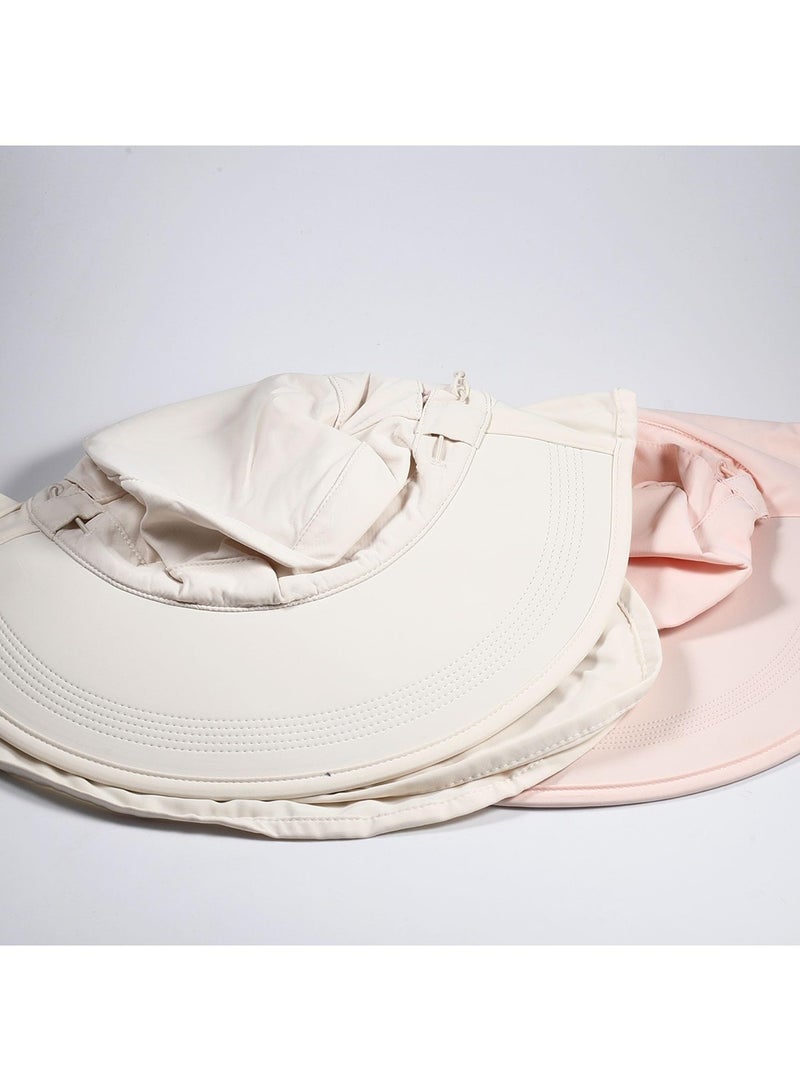 Mmmon Sun Hat for Women with Neck Flap, UV Protective Hiking Fishing Hats, Wide Brim Sun Hat (White) - Image 3