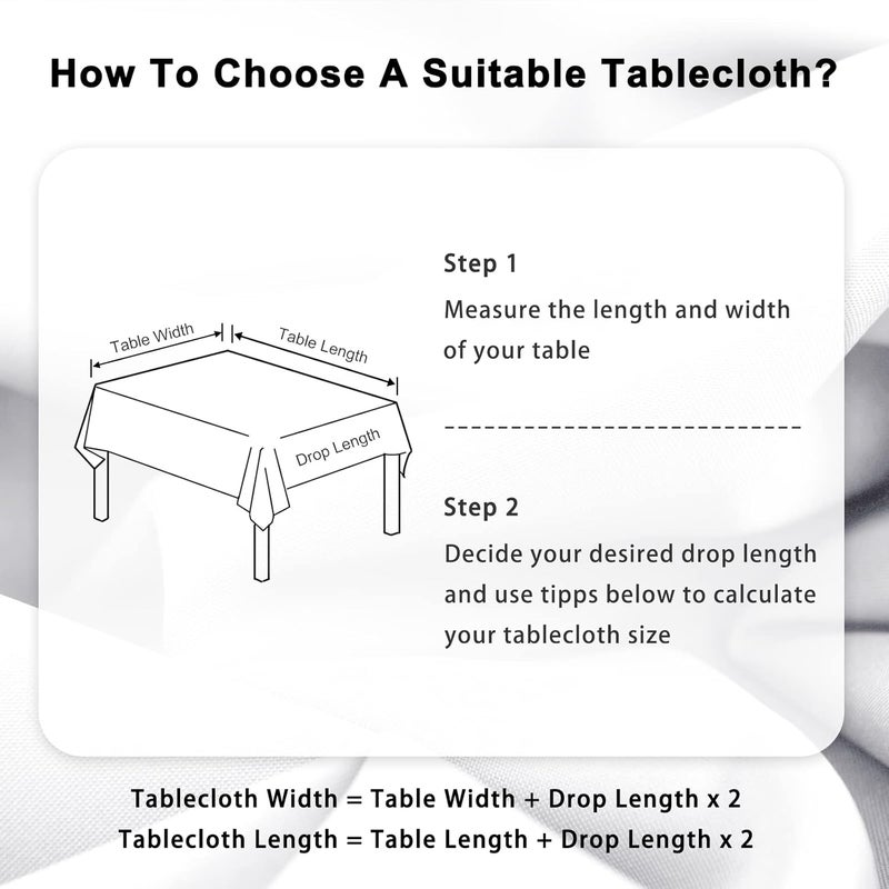 DWCN White Tablecloth, Christmas Stain Protection, Washable Table Linen, Waterproof Tablecloth for Dining Room, Garden, Party, Weddings or Household, 150 x 300 cm - Image 4