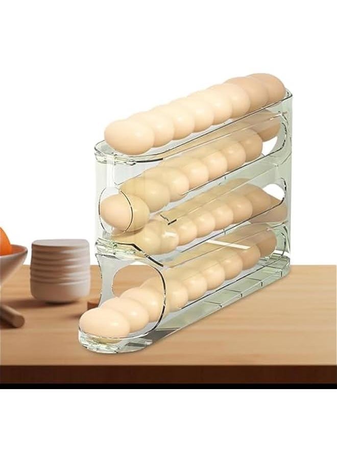Generic - 4 Tier Egg Holder for Fridge - Egg Container Box - 30 Eggs Organizer for Refrigerator Storage, Automatic Scrolling Egg Holder, Space-Saving Egg Dispenser - Image 1
