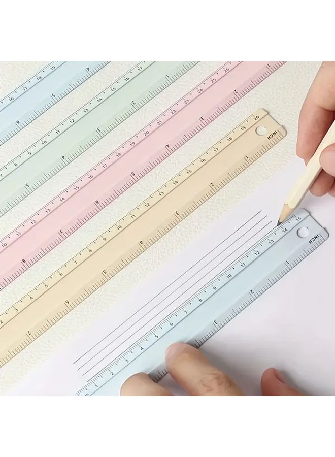 5pcs 7.87 Inch Blue Soft Geometric Ruler Set Wavy Line Drawing Template Smooth Edge Plastic Measuring Tool - Image 2