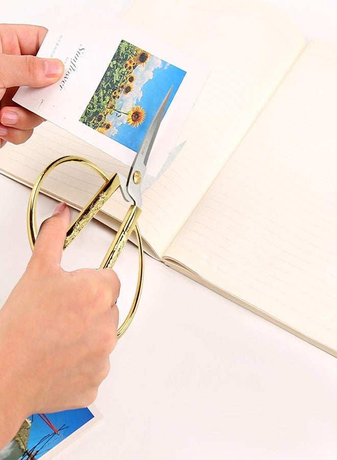 Wasan Gold Plated Dragon and Phoenix Relief Design Bonsai Scissors, Chinese Shears Household Traditional Scissors for Sewing, Art Craft, Food Paper Cutting - 2 Packs (5" and 6") - Image 4