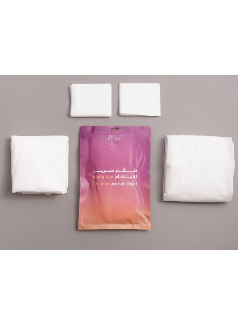 Neyam Set of 6 pieces Disposable Travel Bed Cover – Lightweight, Practical Solution for Clean and Comfortable Sleep on the Go, Includes Complete Bedding Accessories - Image 2