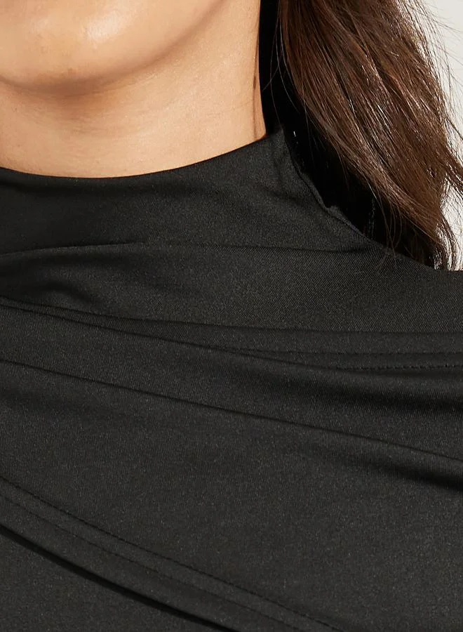 ستايلي Asymmetric Black Dress