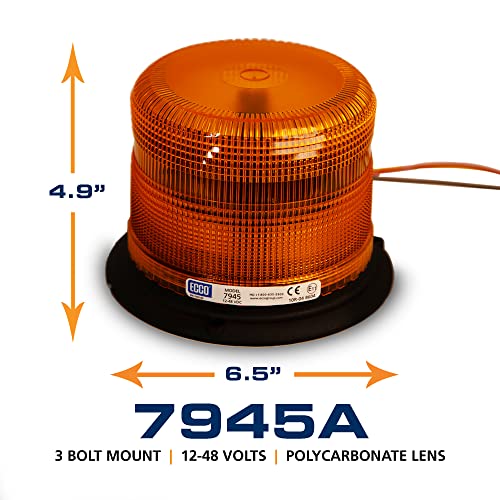ECCO 7945A كشاف LED: Pulse II، منخفض الارتفاع، 12-48 فولت DC، 11 نمط وميض، كهرماني - Image 2