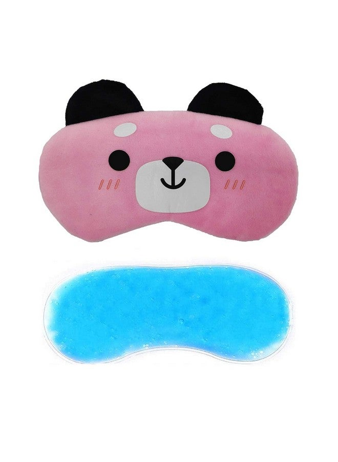 Jenna Cute Gel Fur Sleeping Eye Shade Mask Cover For Insomnia, Meditation, Puffy Eyes And Dark Circles, Pink  - Image 1