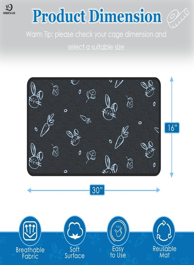 MODESLAB 6-Pack Guinea Pig Cage Liner Washable, 16in x 30in Ultra-Absorbent Guinea Pig Bedding for Cage Non-Slip Leak-Proof Pee Pads for Dogs Rabbit Bunny Cat Litter Mat, Navy - Image 2