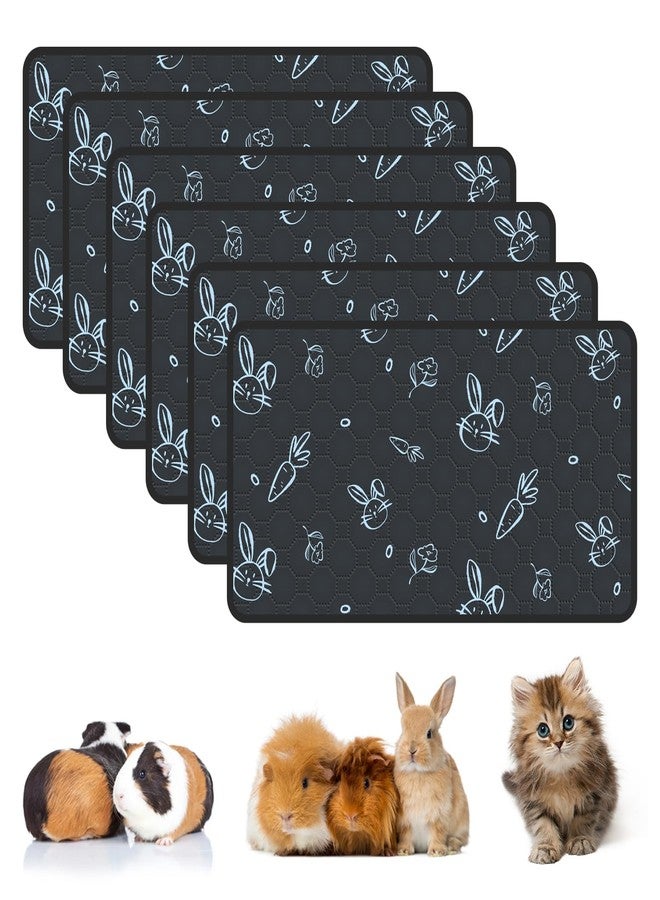 MODESLAB 6-Pack Guinea Pig Cage Liner Washable, 16in x 30in Ultra-Absorbent Guinea Pig Bedding for Cage Non-Slip Leak-Proof Pee Pads for Dogs Rabbit Bunny Cat Litter Mat, Navy - Image 1