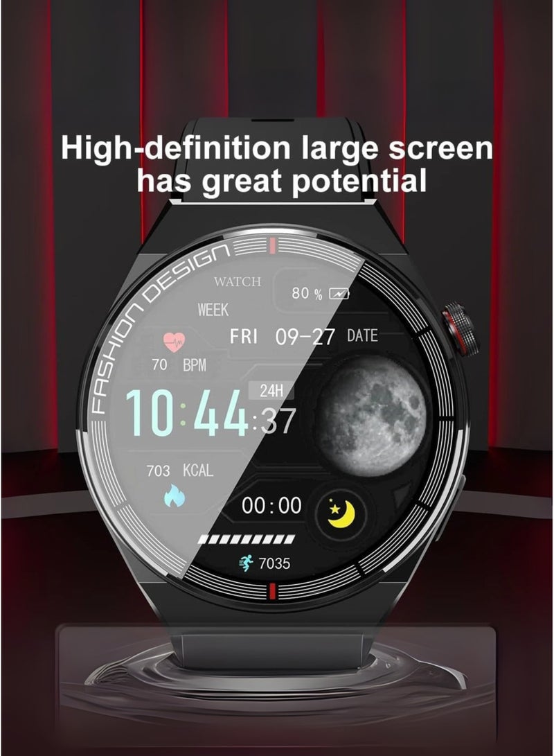 WISME Wisme X38 MAX Smart Watch | Round HD Ceramic Display | Long Battery Life | 3 Premium Straps (2 Silicone + 1 Metal) | Bluetooth Calling | Health Monitor & Fitness Tracker | Sleek Design for Men & Women  - Image 3