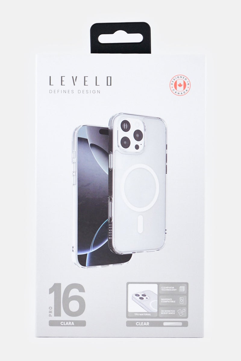 LEVELO iPhone 16 Pro Magsafe Clara Clear Protective Case, Transparent - Image 2