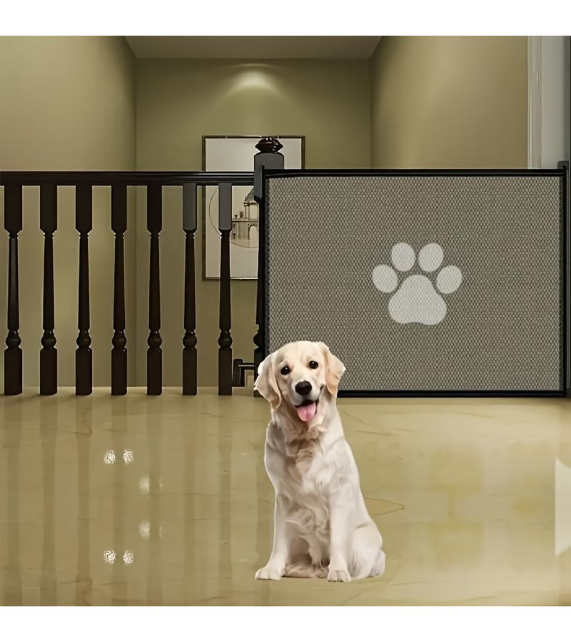 No Drill Expandable Pet Barrier With 4 Hooks Adjustable Portable Dog Safety Fence For Doorway Staircase Hallway Indoor Outdoor Use Easy Install Retractable Pet Isolation Fence Space Saving - Image 5
