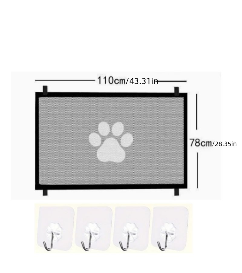No Drill Expandable Pet Barrier With 4 Hooks Adjustable Portable Dog Safety Fence For Doorway Staircase Hallway Indoor Outdoor Use Easy Install Retractable Pet Isolation Fence Space Saving - Image 3