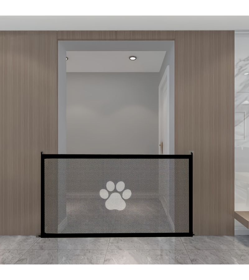 No Drill Expandable Pet Barrier With 4 Hooks Adjustable Portable Dog Safety Fence For Doorway Staircase Hallway Indoor Outdoor Use Easy Install Retractable Pet Isolation Fence Space Saving - Image 4