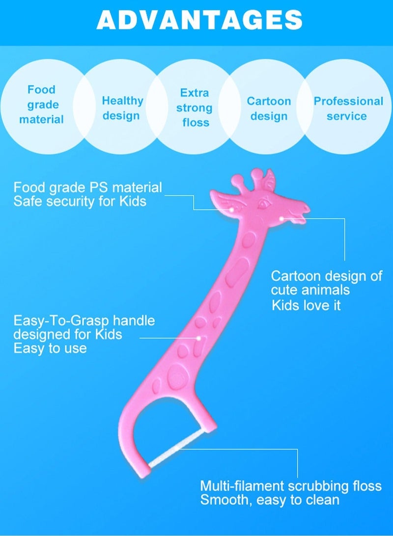 usmile 40 children's dental floss, designed in animal shape for children, reduces irritation to the gums while cleaning the gaps between teeth，dental floss toothpick,teeth stick,tooth picks,floss picks,teeth cleaning - Image 4