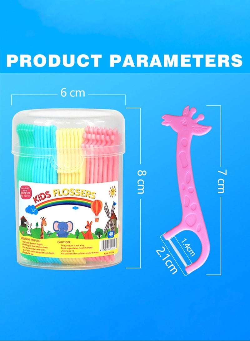 usmile 40 children's dental floss, designed in animal shape for children, reduces irritation to the gums while cleaning the gaps between teeth，dental floss toothpick,teeth stick,tooth picks,floss picks,teeth cleaning - Image 3