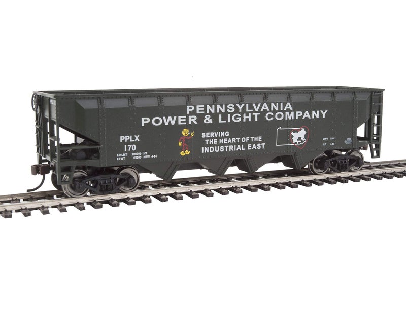Walthers Trainline Offset Quad HopperReady to RunPennsylvania Power Light PPLX 170 9311659 HO Scale Model Railroad Freight Model - Image 4