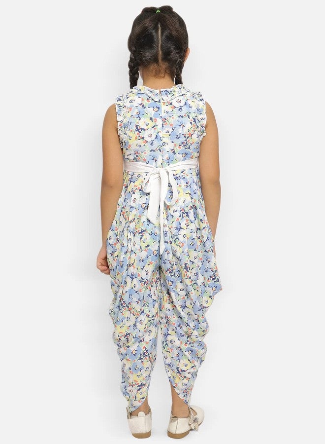 Nautinati بدلة قفز بنات نوتي ناتي من البوليستر بطبعة دهوتي بطول الكاحل فستان كاجوال (NN313-501 متعدد الألوان) - Image 2