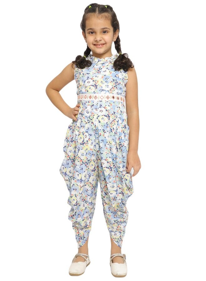 Nautinati بدلة قفز بنات نوتي ناتي من البوليستر بطبعة دهوتي بطول الكاحل فستان كاجوال (NN313-501 متعدد الألوان) - Image 1