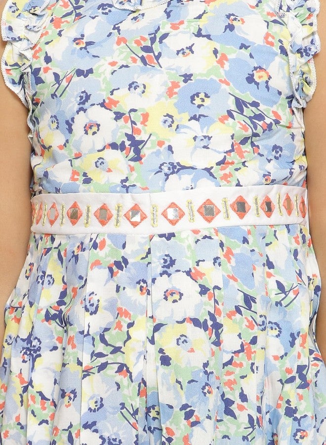 Nautinati بدلة قفز بنات نوتي ناتي من البوليستر بطبعة دهوتي بطول الكاحل فستان كاجوال (NN313-501 متعدد الألوان) - Image 3