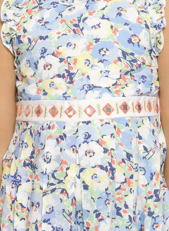 Nautinati بدلة قفز بنات نوتي ناتي من البوليستر بطبعة دهوتي بطول الكاحل فستان كاجوال (NN313-501 متعدد الألوان) - Image 5