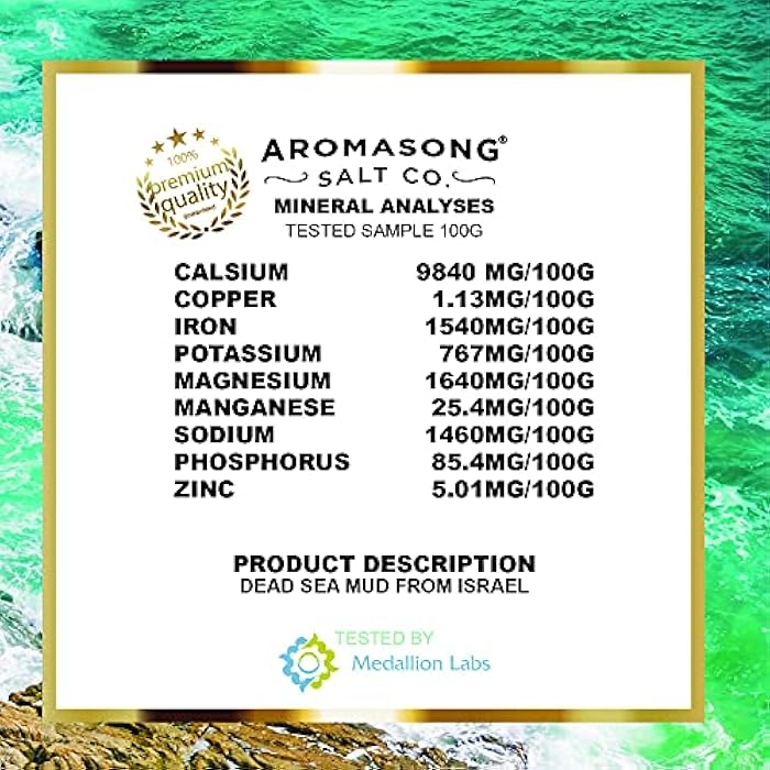 Aromasong 100% Pure Dead Sea Mud Mask - 5 Minute Mask - No Ingredients Added - for Face & Skincare - Blackhead Remover - Anti-aging - Pore Minimizer - Image 5
