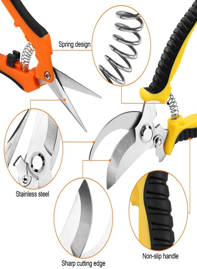 Oligei 2 Pack Pruning Shears, Garden Shears, Stainless Steel Pruning Shears for Gardening, Garden Clippers, Gardening Tools Scissors with Soft Grip Handle - Image 2