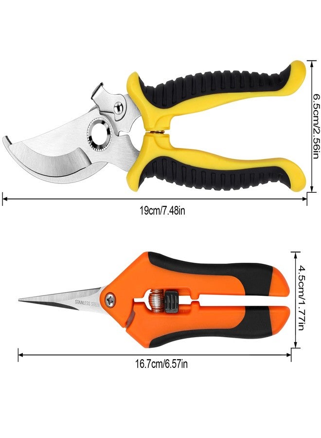 Oligei 2 Pack Pruning Shears, Garden Shears, Stainless Steel Pruning Shears for Gardening, Garden Clippers, Gardening Tools Scissors with Soft Grip Handle - Image 5