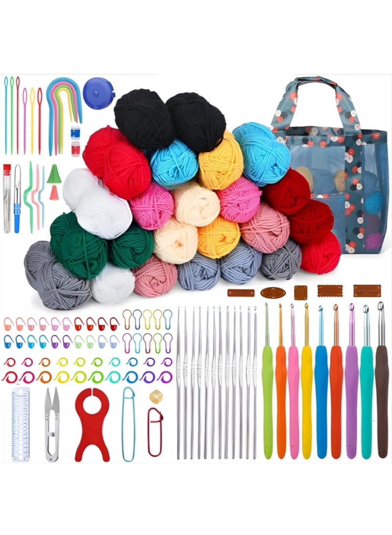 138-Piece Crochet Suit, DIY Novice Crochet Complete Material Package, Portable Knitting Tools - Image 1