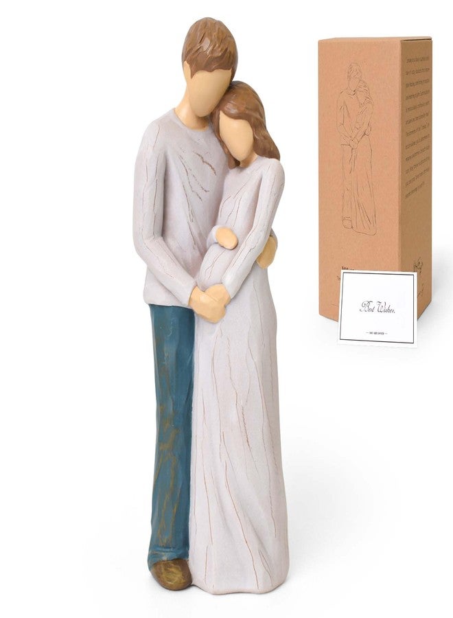 Lnrkai Pregnancy Gifts for Expecting Mom, Mom to Be Gift, Gender Reveal Gifts, Sculpted Hand-Painted Figure of New Parents - Image 1