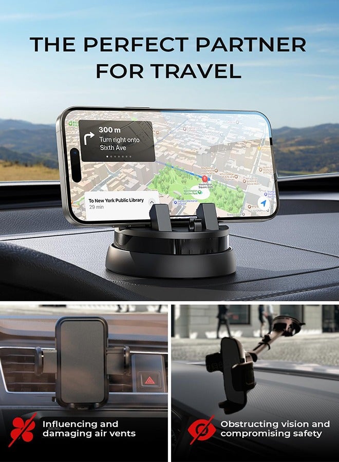 General Car Phone Holder Mount Dashboard,360° Rotatable Dashboard Cell Phone Holder,Multifunctional Phone Mount for Car,Car Phone Mount iPhone Compatible with iPhone 15 Pro Max,Samsung S23/22  - Image 2