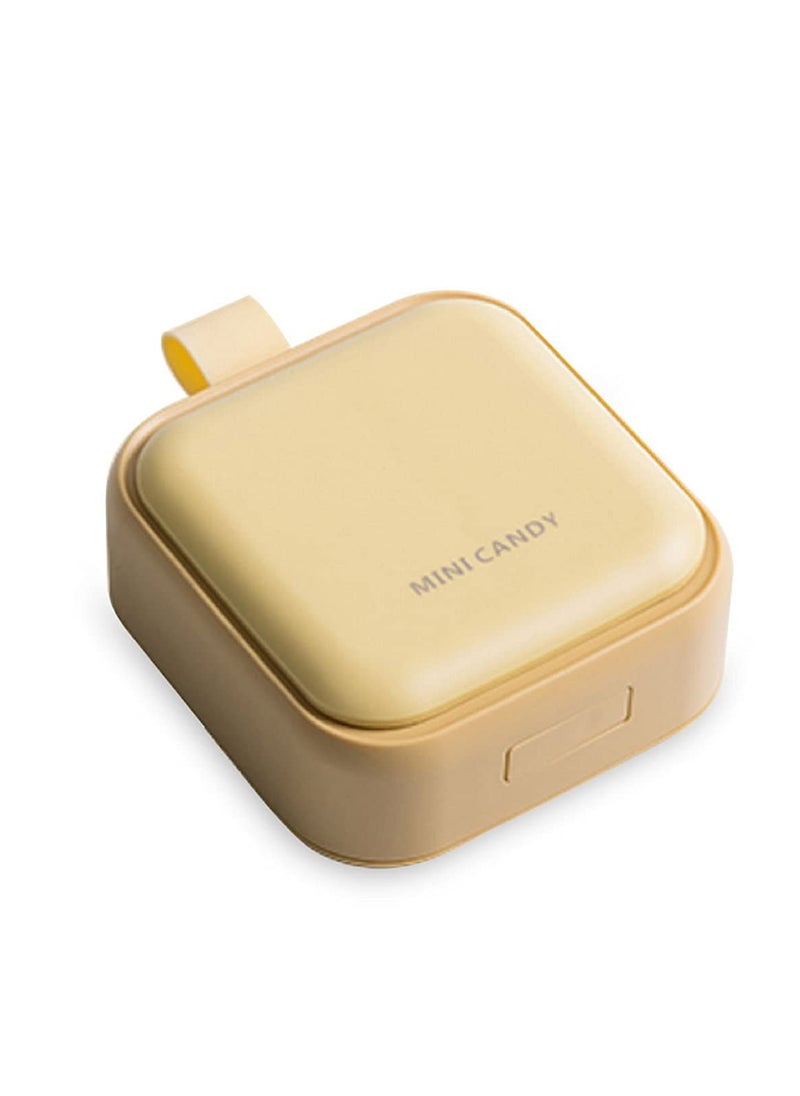 SYOSI Small Pill Case Cute Pill Box  Travel Daily Pill Organizer Portable Pretty Pill Container for Purse Pocket Compact Medicine Holder for Fish Oils Supplements Yellow  - Image 1
