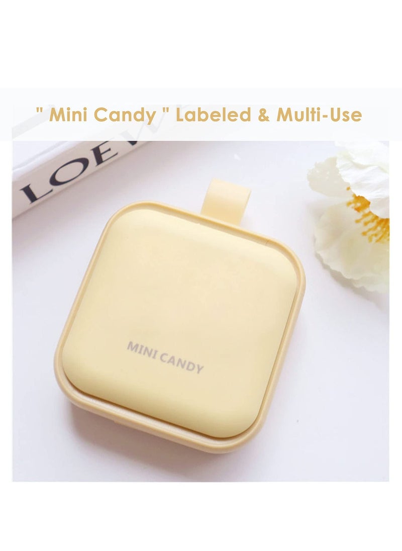SYOSI Small Pill Case Cute Pill Box  Travel Daily Pill Organizer Portable Pretty Pill Container for Purse Pocket Compact Medicine Holder for Fish Oils Supplements Yellow  - Image 2