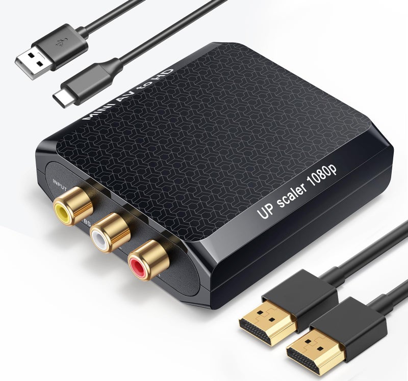 WENTER AV to HDMI Converter, 1080P RCA Composite to HDMI Adapter, Mini Analog CVBS Audio Video Adapter Supports PAL/NTSC for Smart TV VCR/VHS/Xbox/PS3/STB/N64/Wii/TV/PC/Blue-Ray DVD Players - Image 1