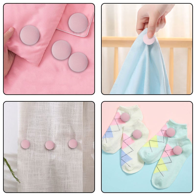 Potanro Duvet Clips Set 12 Pcs Duvet Pins, Duvet Button Fasteners Keeps Comforter from Shifting (Pink) - Image 3