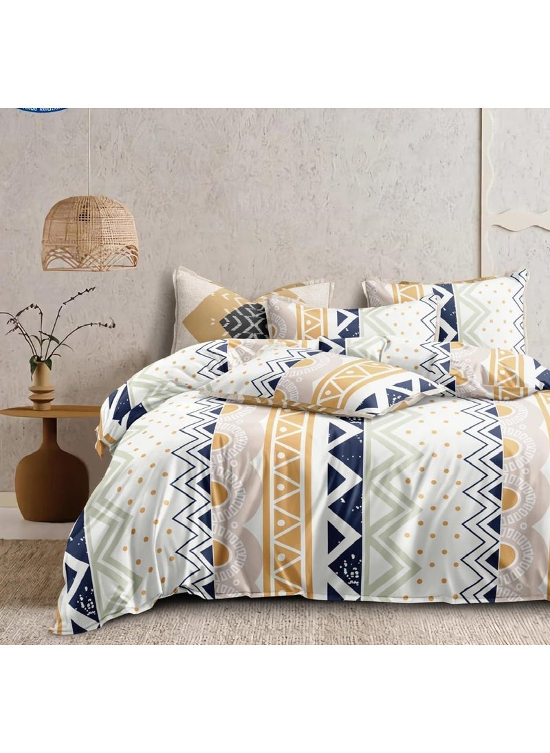 Laying Style Laying Style Soft Glace Cotton Super King Size Duvet Cover II Razai Cover II Quilt Cover for Double Bed Size with Zipper Dohars 108x108 inch Multicolor  - Image 1