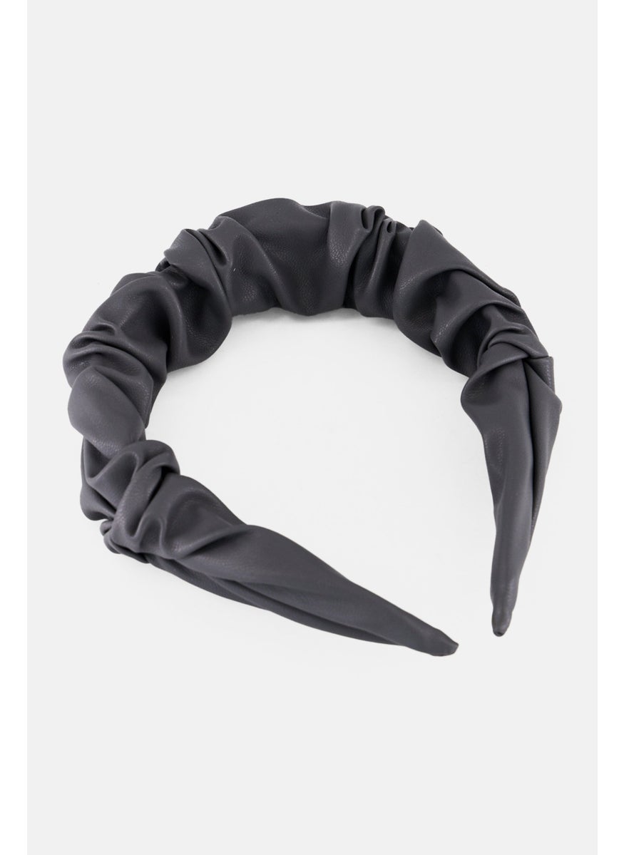French Connection Kids Girl Plain Hair Bow, Grey  - Image 3