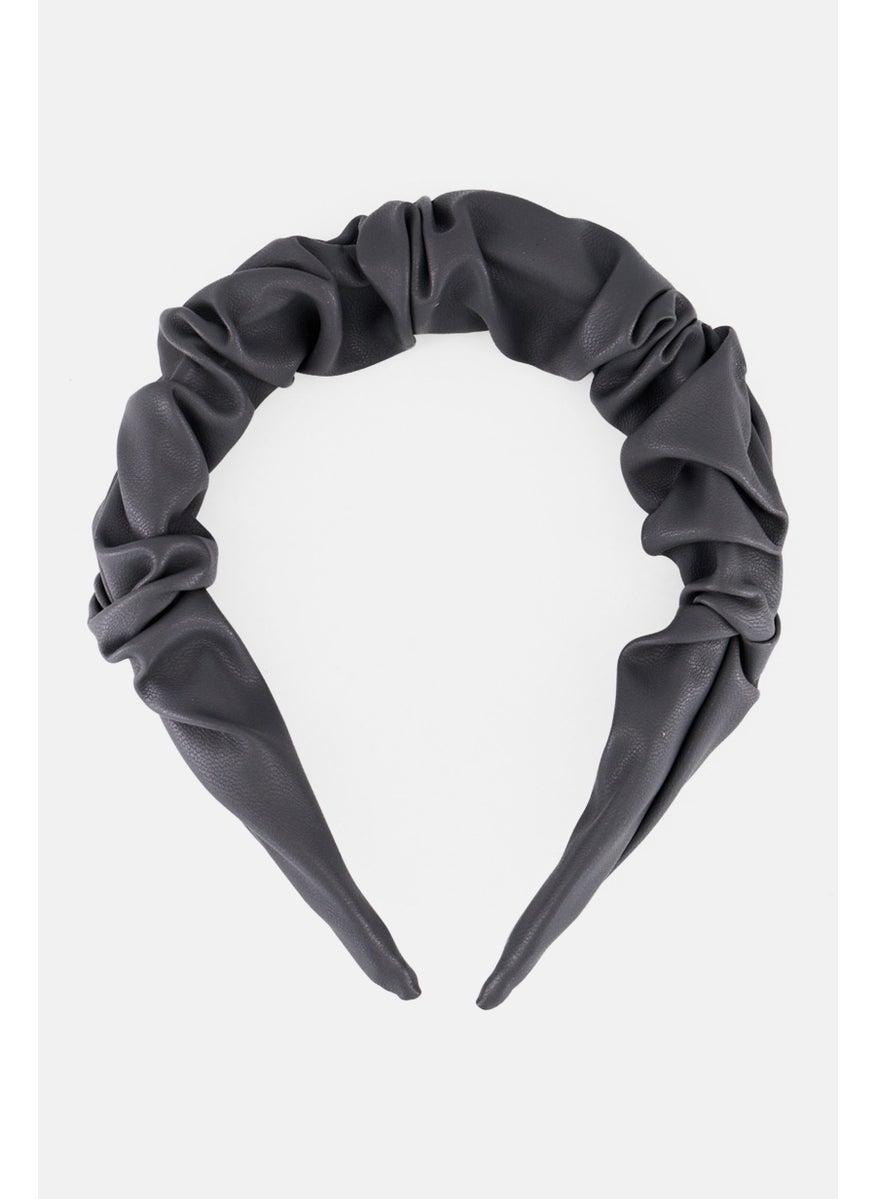 French Connection Kids Girl Plain Hair Bow, Grey  - Image 1