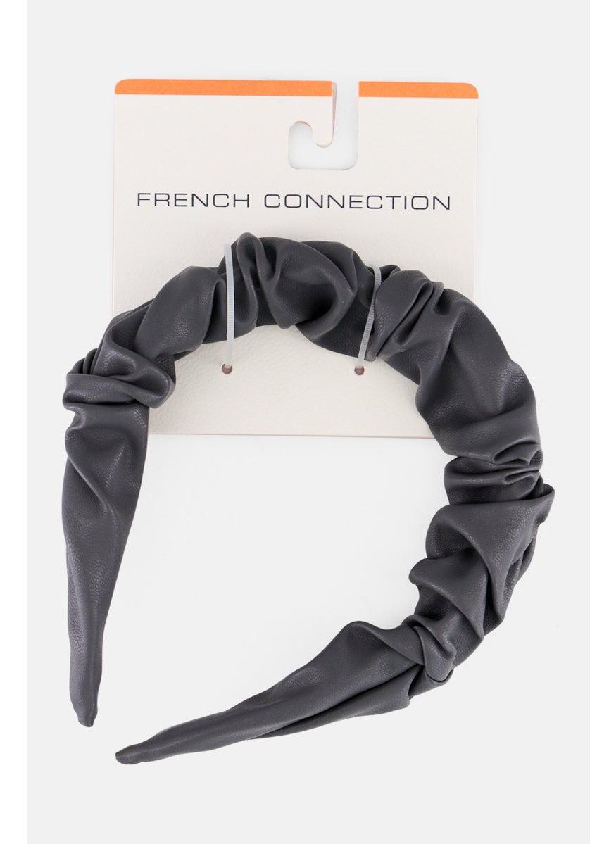 French Connection Kids Girl Plain Hair Bow, Grey  - Image 2