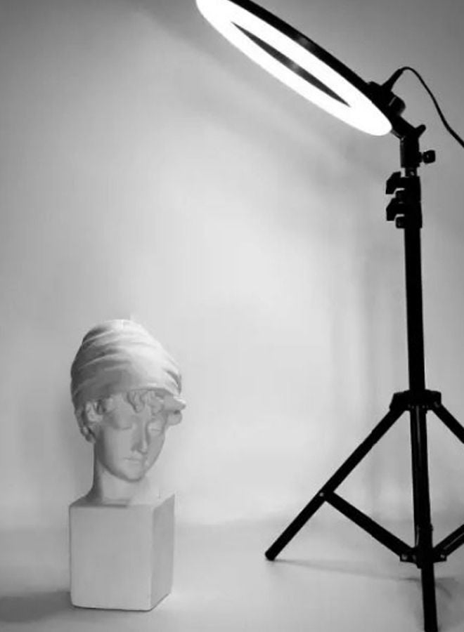 نيبمينينت مصباح حلقي احترافي مزود بجهاز تحكم عن بعد وحلقة إضاءة LED لتصوير السيلفي، مقاس 30 سم. أسود - Image 2