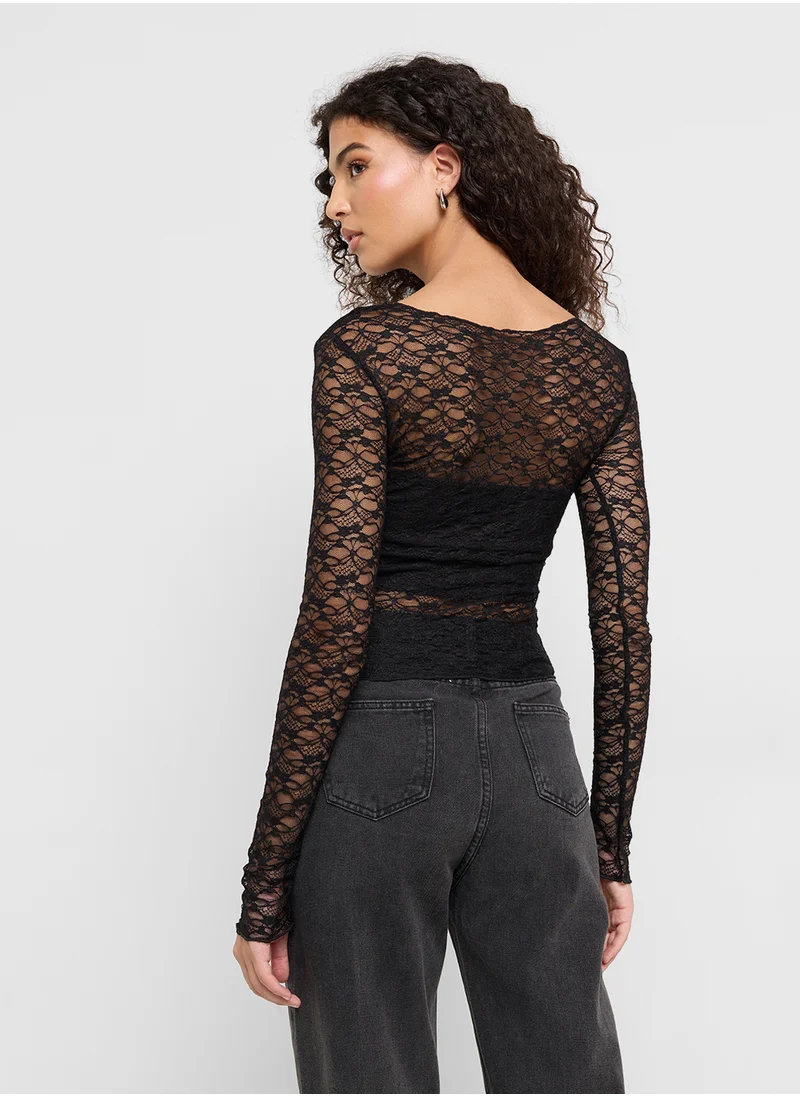 Ginger Lace Fitted Top